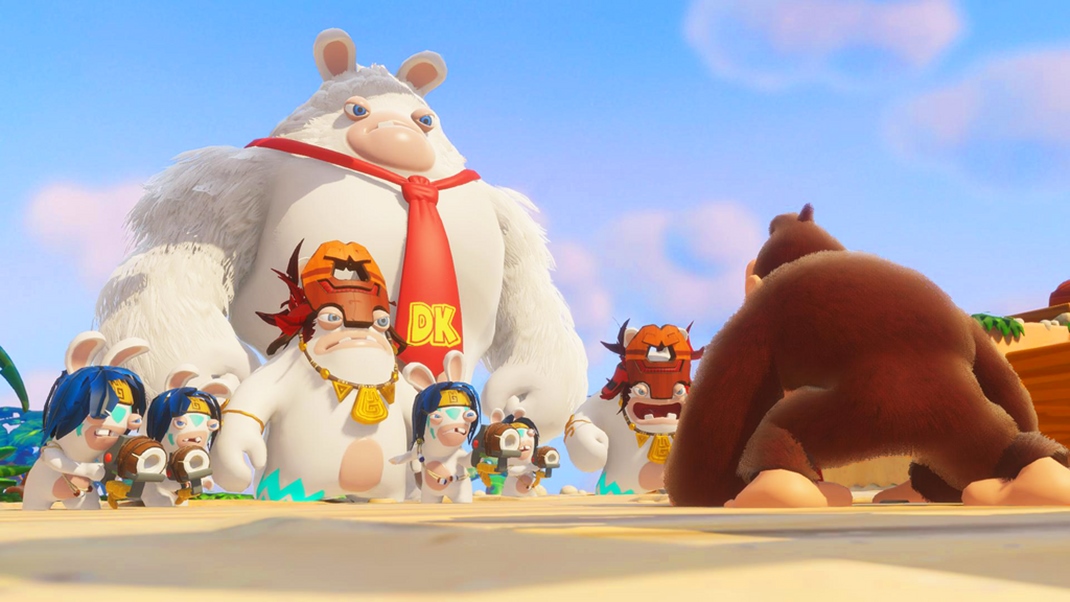 Mario + Rabbids Kingdom Battle: Donkey Kong... Paleta protivnkov je irok i pestr. Najm Smashers a drvii za 60 HP vm zavaria.